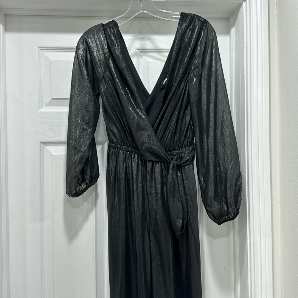 Black jumpsuit with beautiful silver shine to it